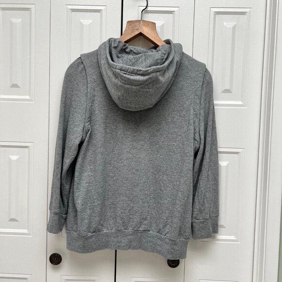 Lacoste 3/4 Sleeve Hooded Grey Sweater - Picture 2 of 3